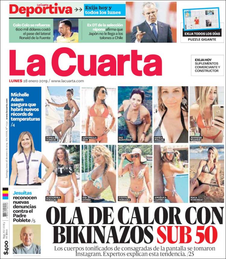 Portada de La Cuarta (Chile)