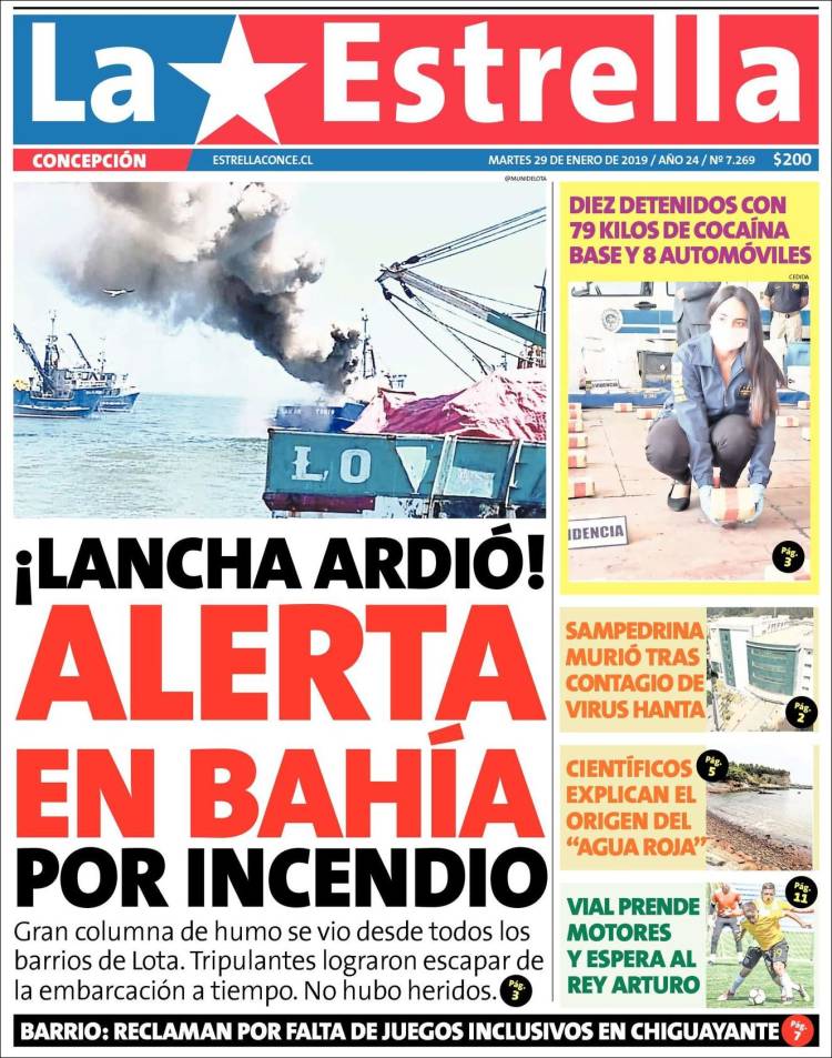 Portada de La Estrella de Concepción (Chile)