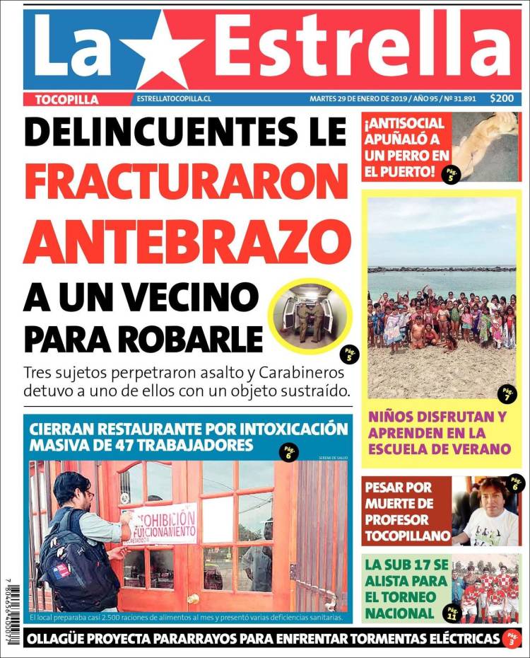 Portada de La Estrella de Tocopilla (Chile)