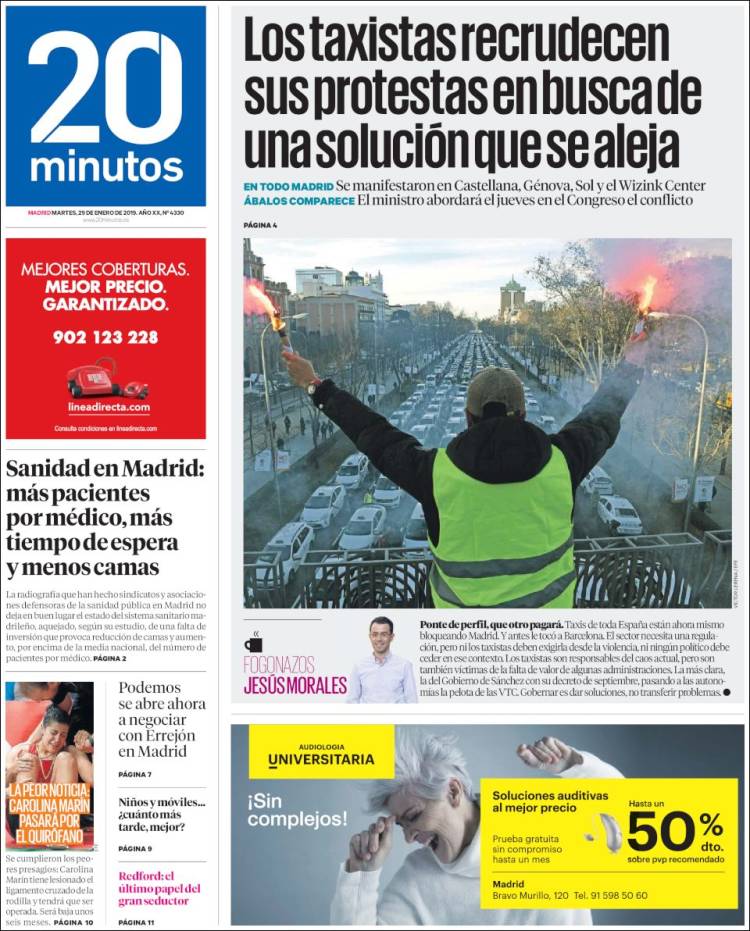 Portada de 20 Minutos - Madrid (Espa&ntilde;a)