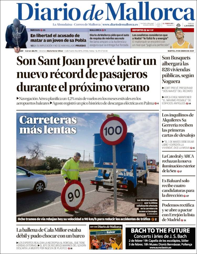 Portada de Diario de Mallorca (Espa&ntilde;a)