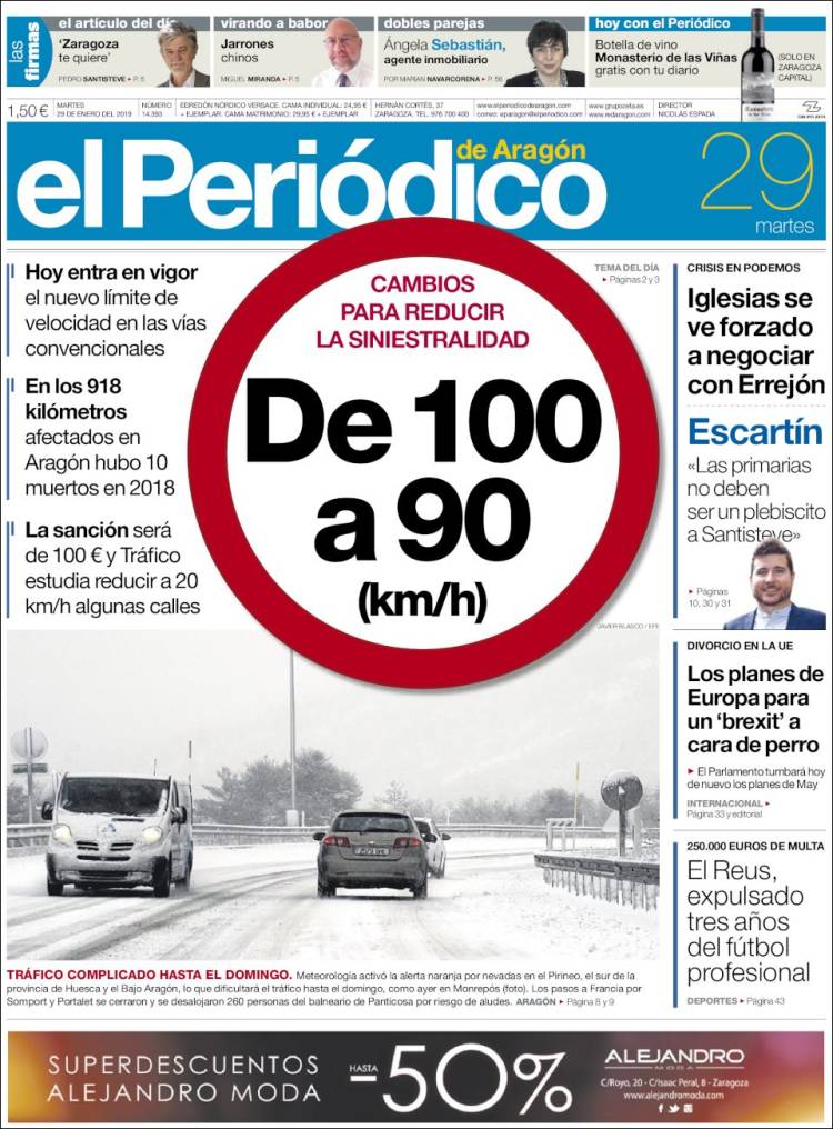 Portada de El Periódico de Aragón (Espa&ntilde;a)