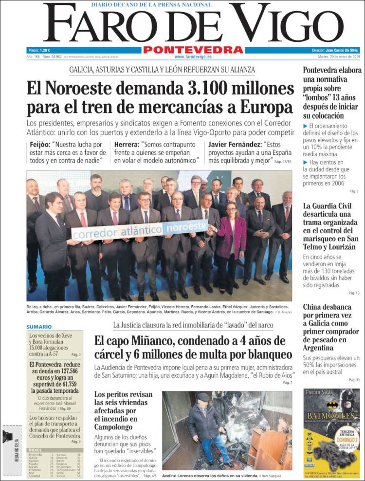 Portada de El Faro de Vigo - Pontevedra (Espa&ntilde;a)