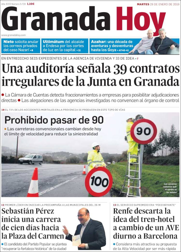 Portada de Granada Hoy (Espa&ntilde;a)