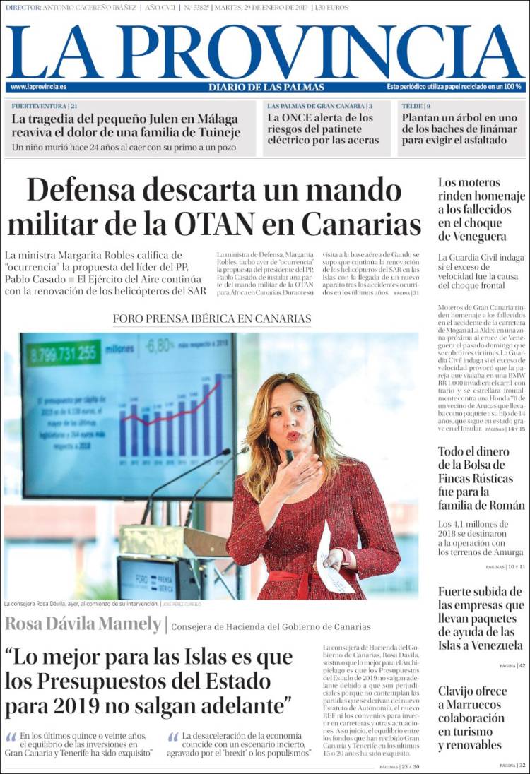 Portada de La Provincia (Espa&ntilde;a)