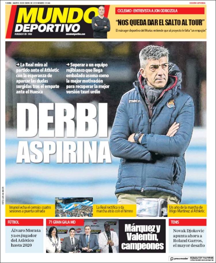 Portada de Mundo Deportivo Gipuzkoa (Espa&ntilde;a)