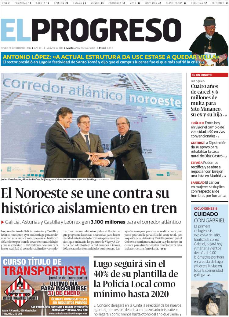 Portada de El Progreso (Espa&ntilde;a)