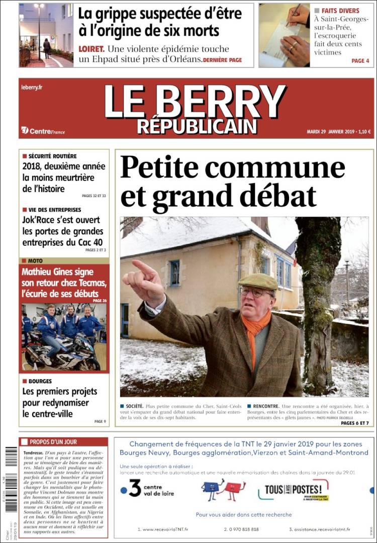 Portada de Berry Republicain (Francia)