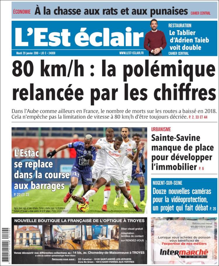 Portada de L'Est Eclair (Francia)