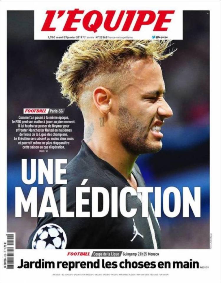 Portada de L'Equipe (Francia)