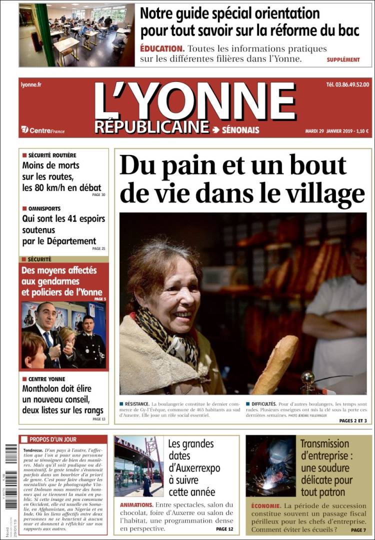 Portada de L'Yonne-Républicaine (Francia)