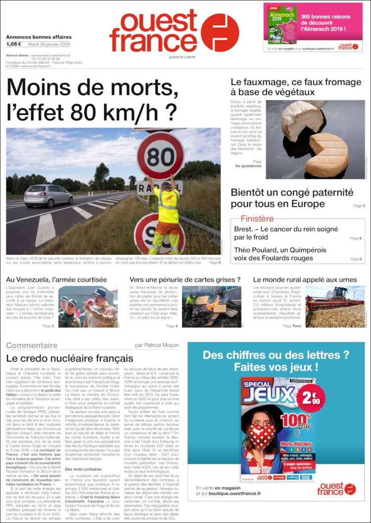 Portada de Ouest France (Francia)