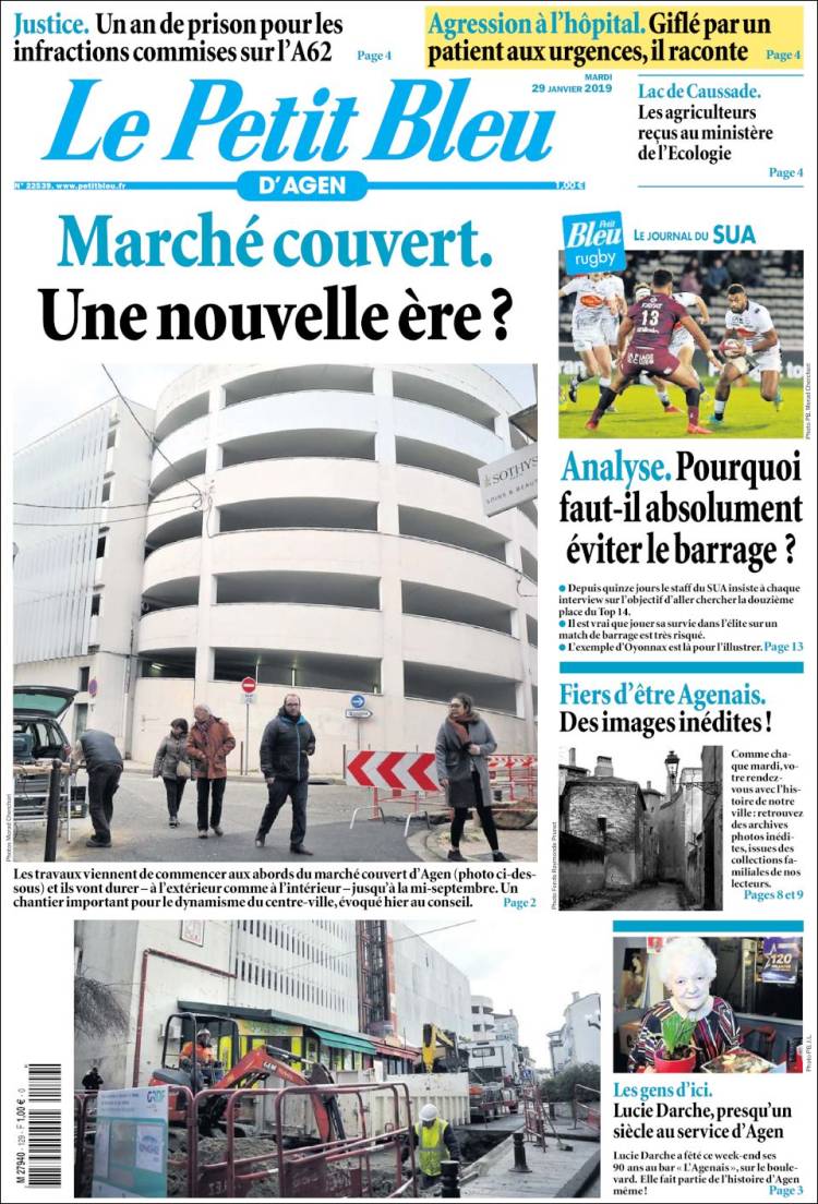 Portada de Le Petit Bleu (Francia)