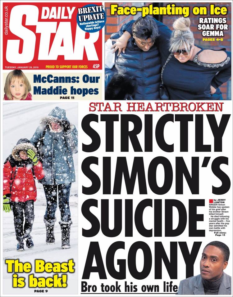 Portada de Daily Star (Reino Unido)