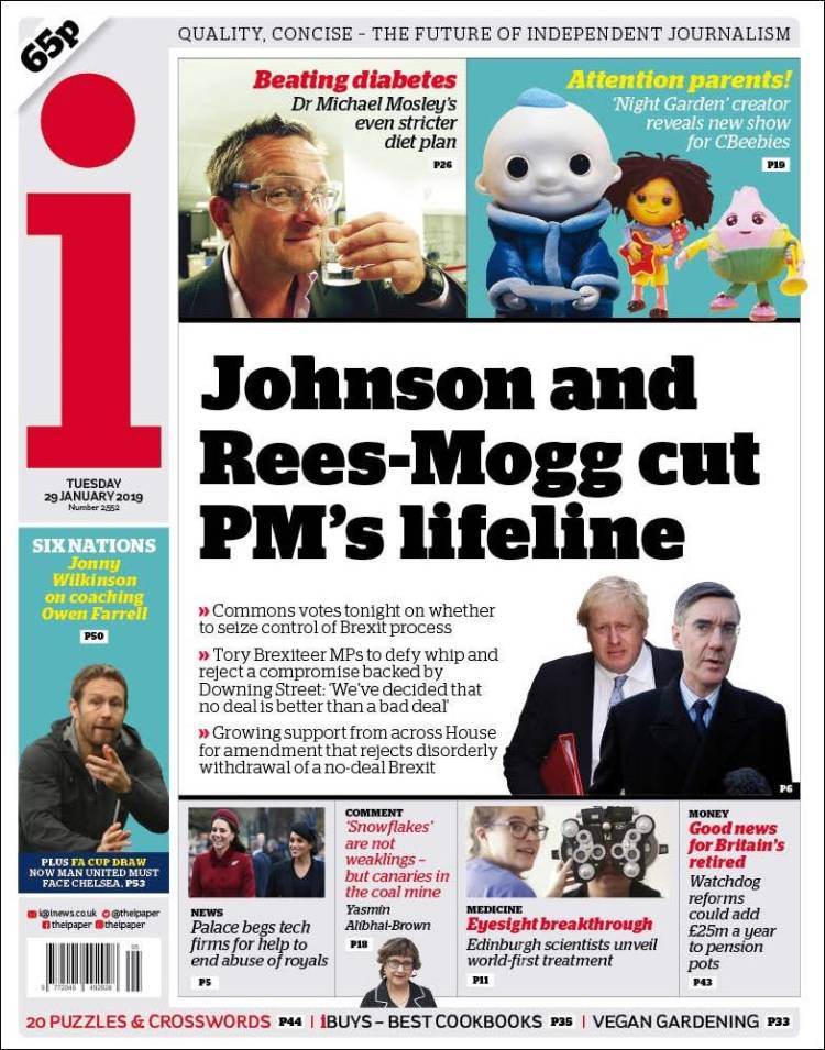 Portada de The i (Reino Unido)