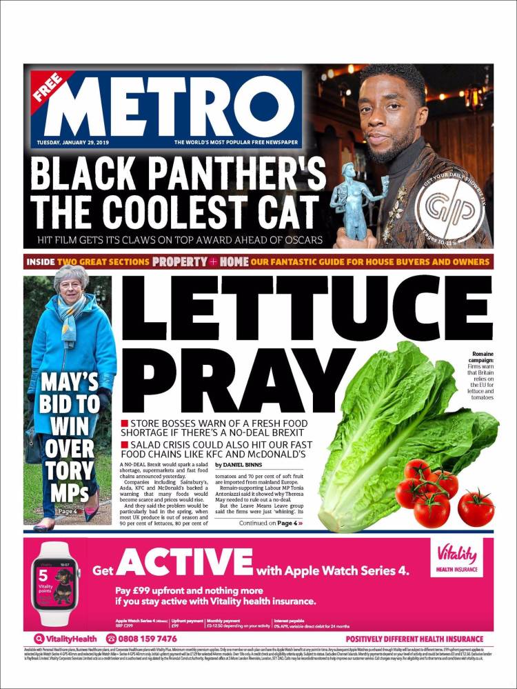 Portada de Metro (Reino Unido)