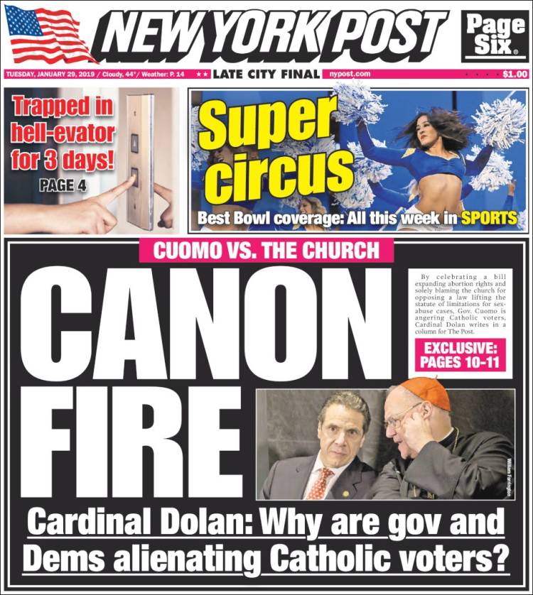 Portada de New York Post (USA)