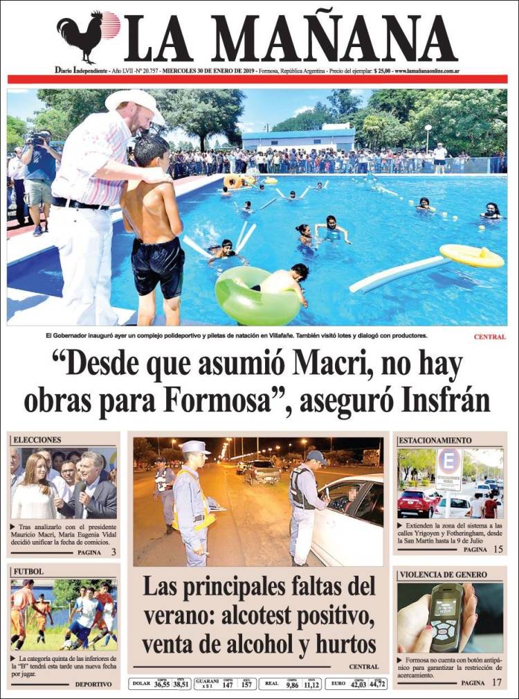 Portada de Diario La Mañana (Argentina)