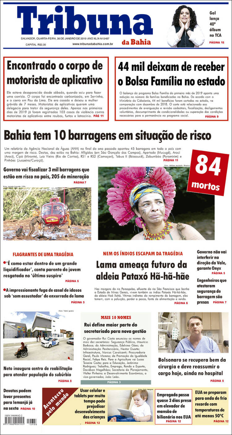Portada de Tribuna da Bahia (Brasil)
