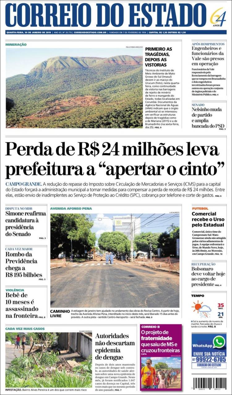 Portada de Correio do Estado (Brasil)