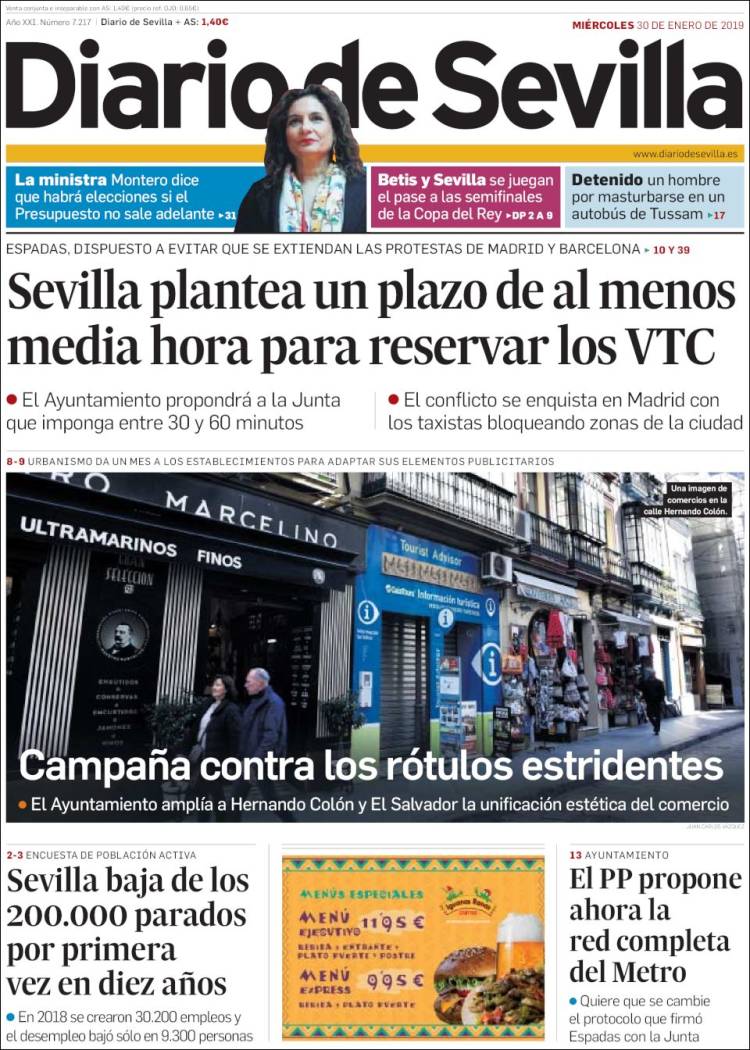 Portada de Diario de Sevilla (España)