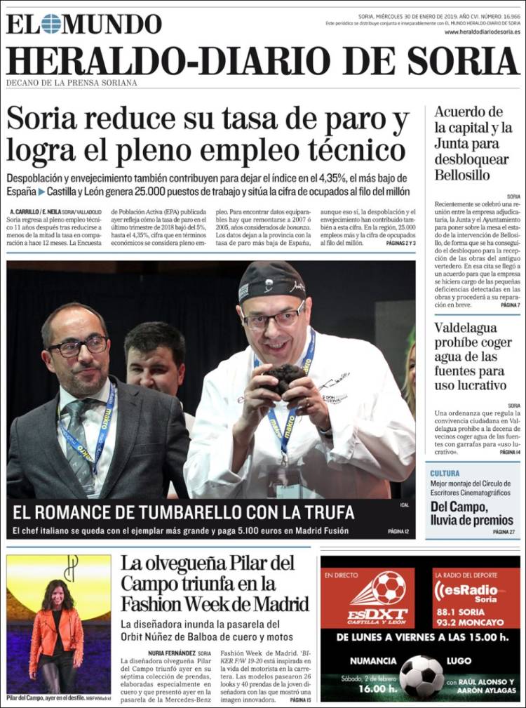 Portada de Diario de Soria (España)