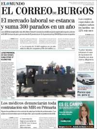 Portada de El Correo de Burgos (España)