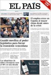 Portada de El País (España)