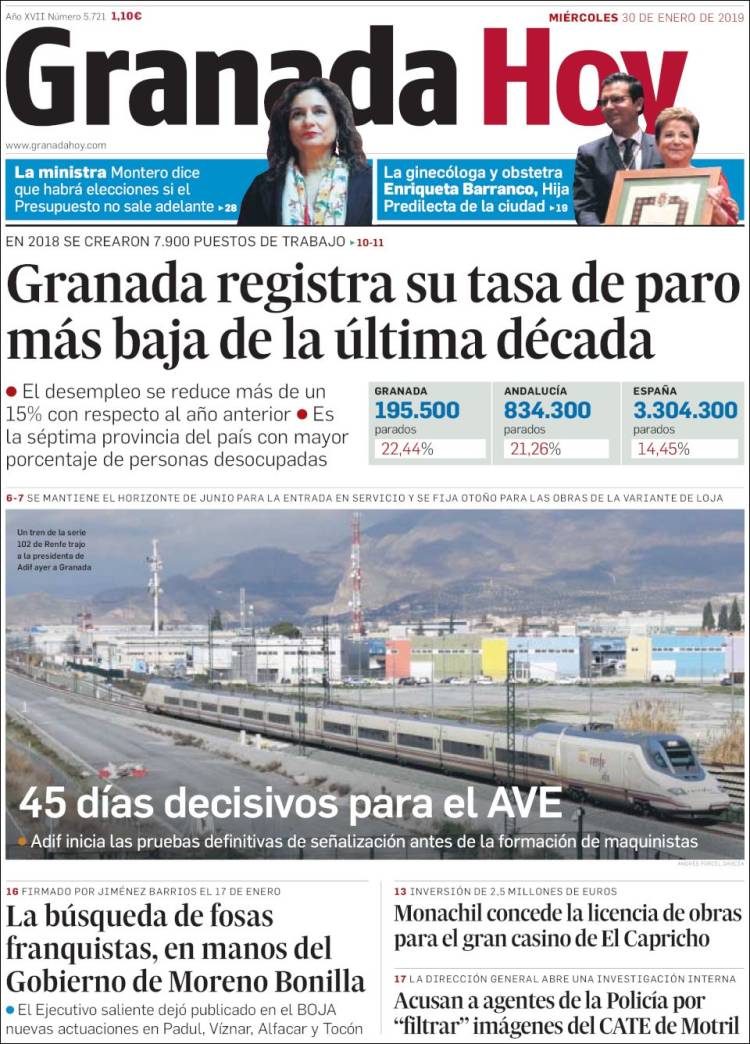 Portada de Granada Hoy (Espa&ntilde;a)