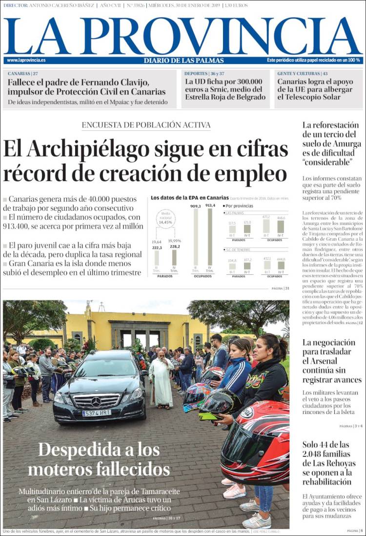 Portada de La Provincia (España)