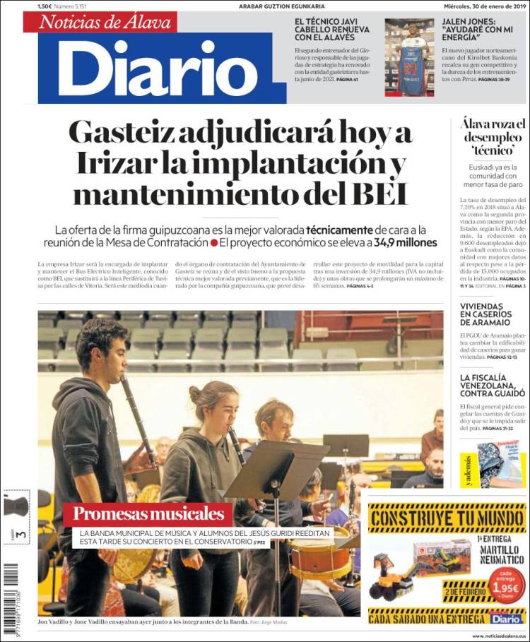 Portada de Noticias de Álava (España)