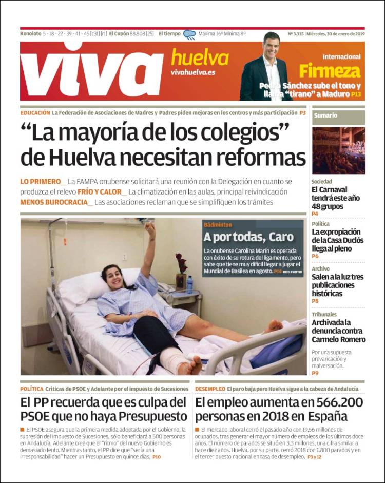 Portada de Viva Huelva (España)