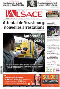 Portada de Journal L'Alsace (Francia)