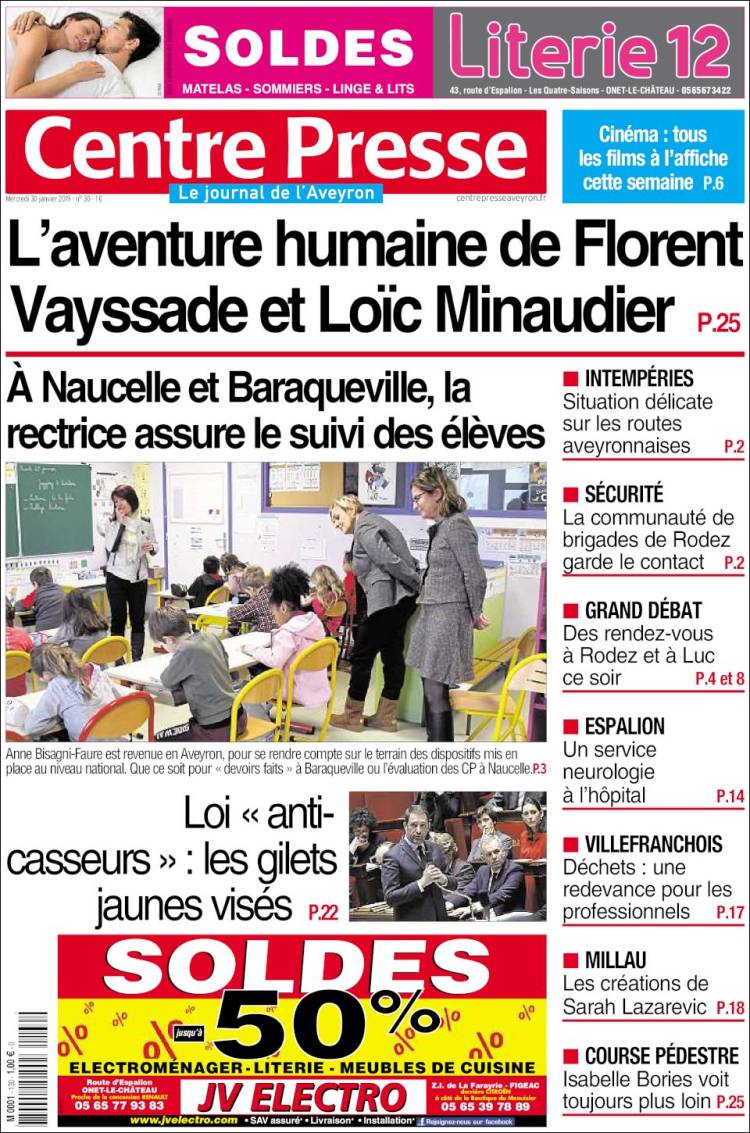 Portada de Centre Presse (France)