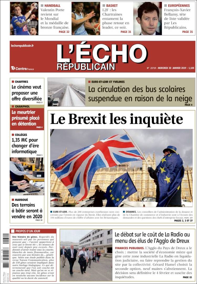 Portada de L'Echo Républicain (France)