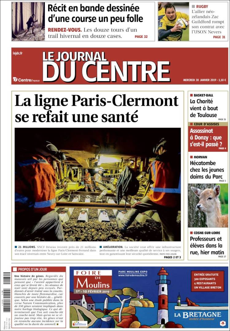 Portada de Le Journal du Centre (France)