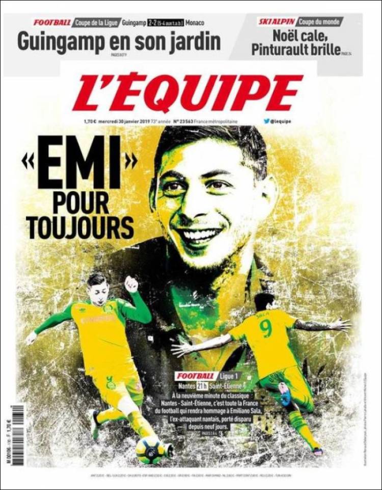 Portada de L'Equipe (Francia)