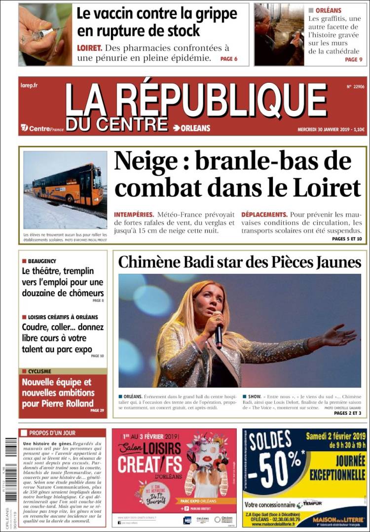 Portada de La République du Centre (France)