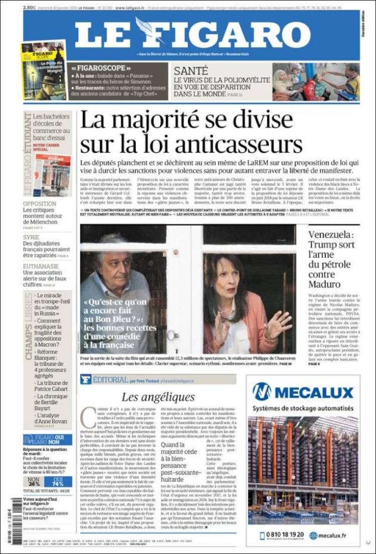 Portada de Le Figaro (Francia)