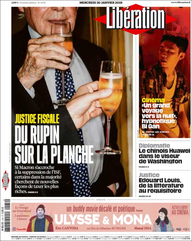 Portada de Libération (France)