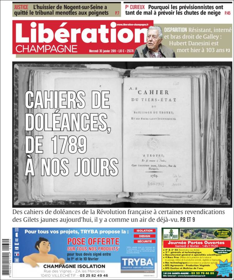 Portada de Libération Champagne (France)