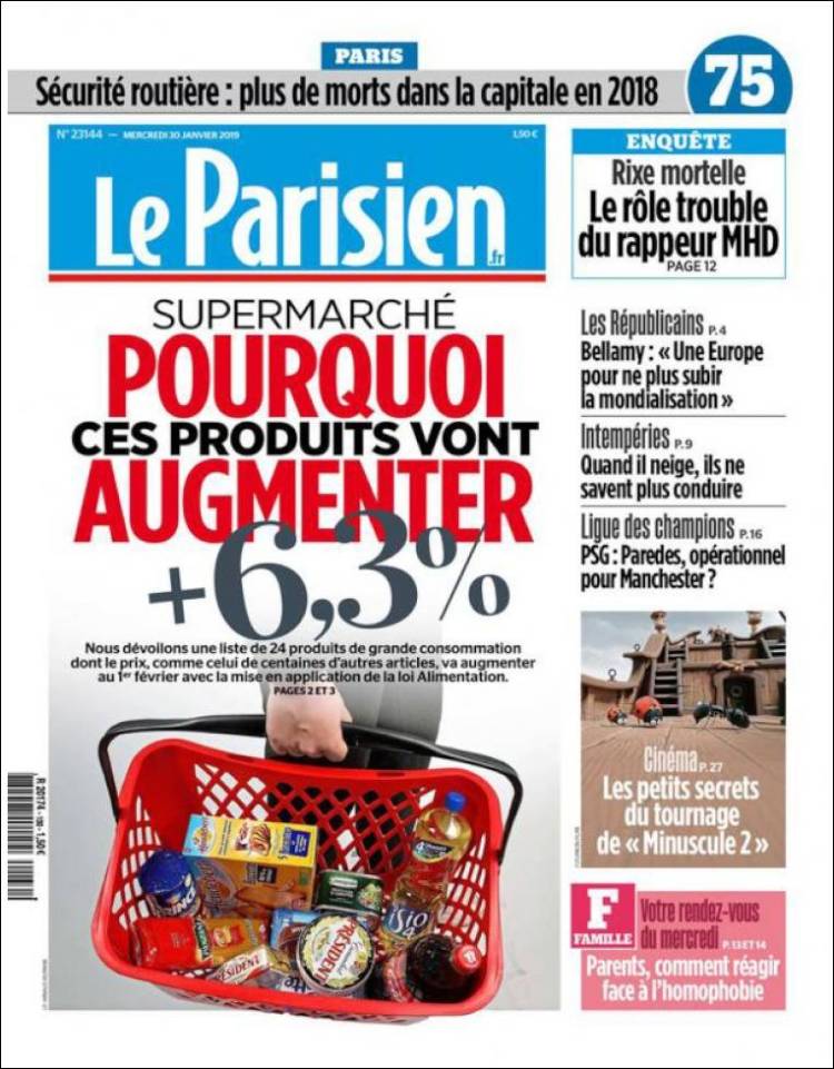 Portada de Le Parisien (Francia)