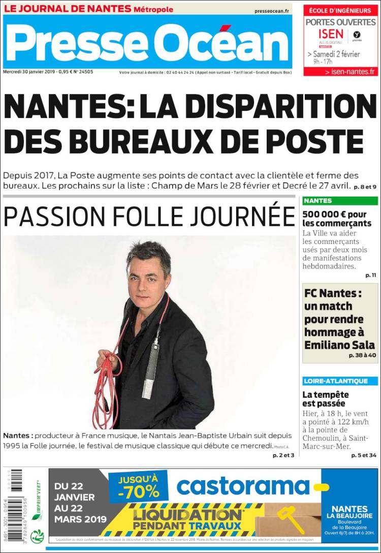 Portada de Presse Ocean (France)