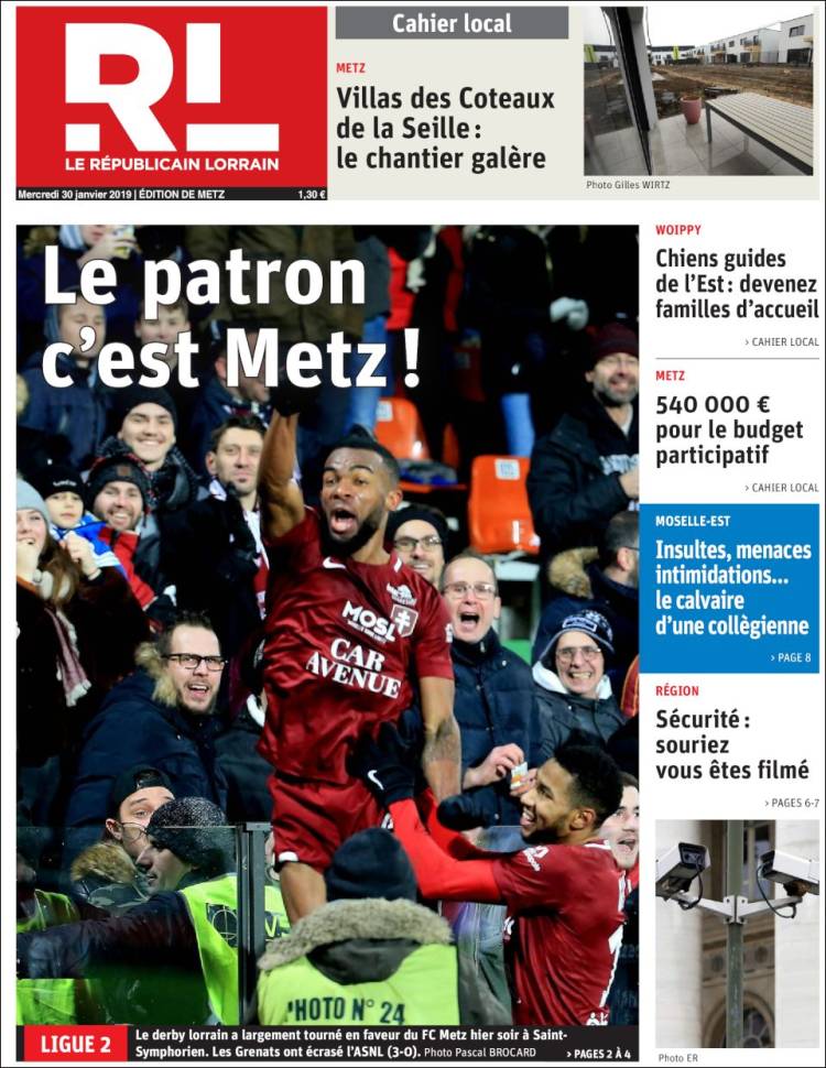 Portada de Le Republicain Lorrain (France)