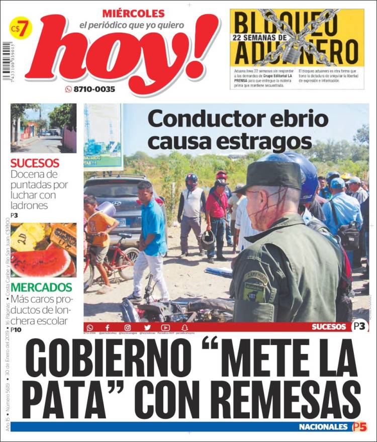 Portada de Hoy (Nicaragua)