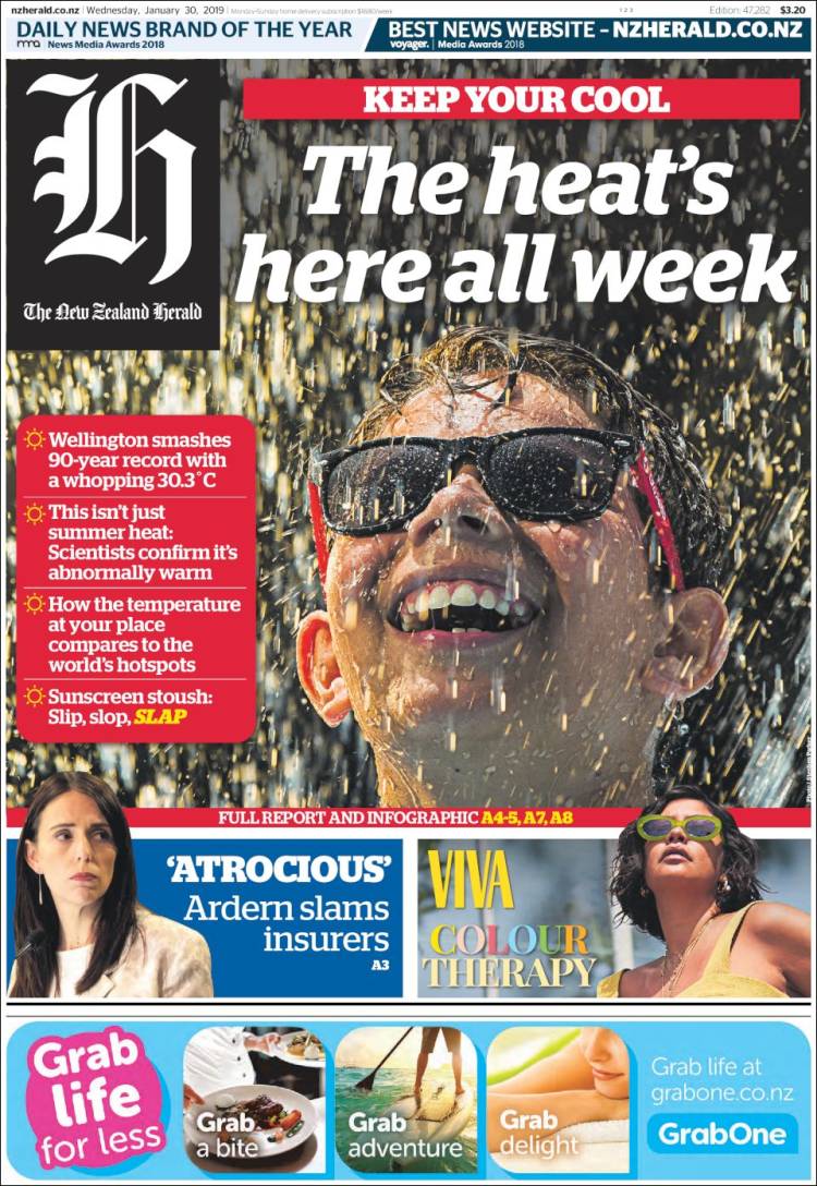 Portada de The New Zealand Herald (Nueva Zelanda)