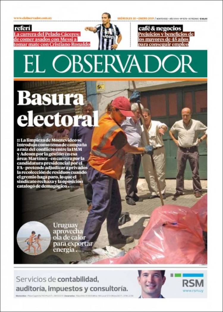 Portada de El Observador (Uruguay)