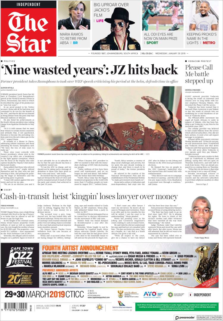 Portada de The Star (Sud&aacute;frica)