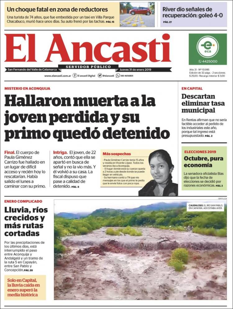Portada de El Ancasti (Argentina)