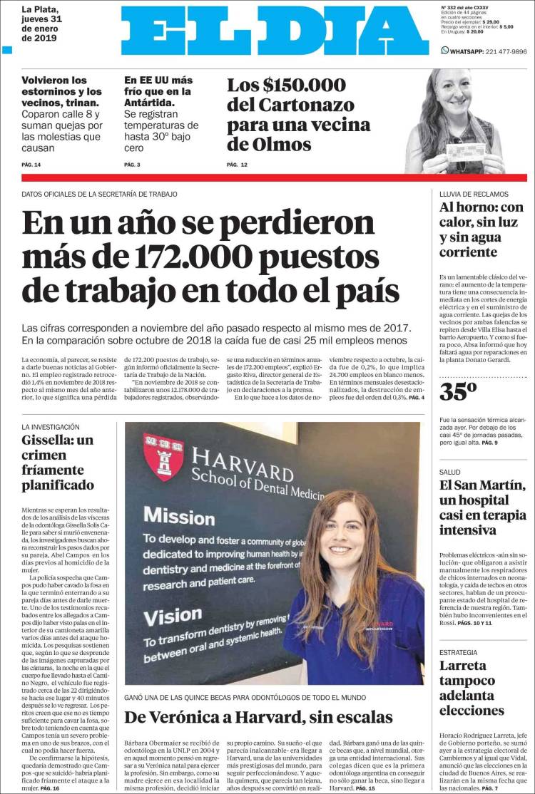 Portada de El Día de la Plata (Argentina)